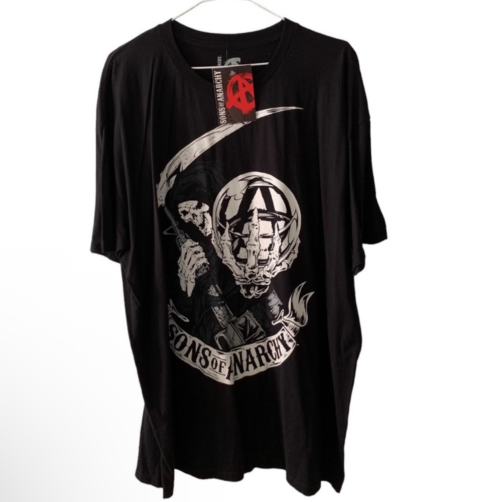 Sons of Anarchy Reaper Crew T Shirt Black Bikercore Casual Licensed